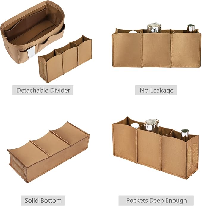 ZTUJO Purse Organizer Insert, Felt Bag Organizer For Handbag Purse Organizer,13 Colors, 6 Size (X-Large, Silky Brown)