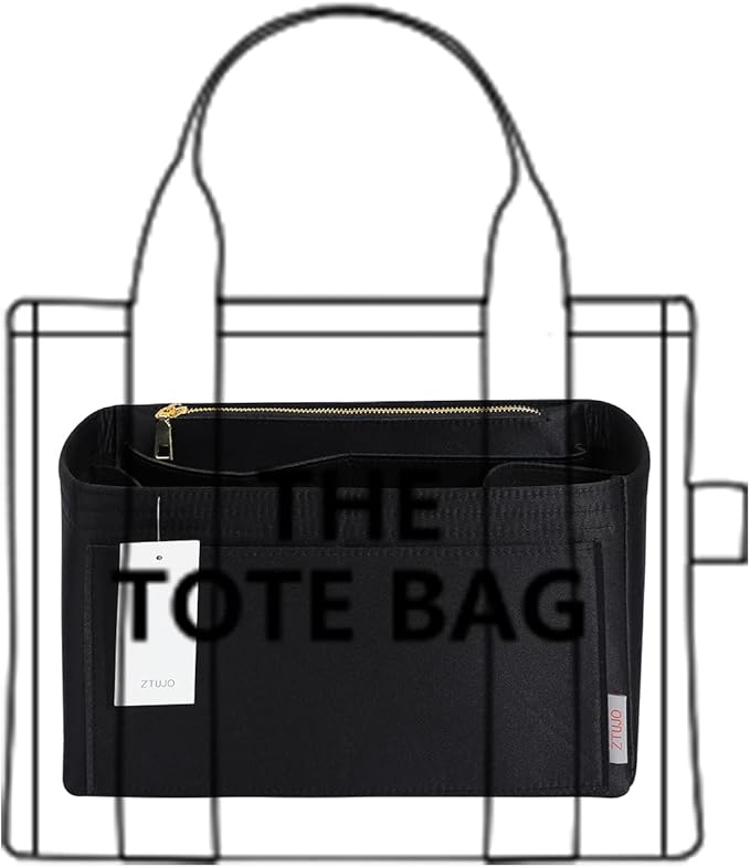 ZTUJO Purse Organizer Insert For Handbags, Silky Touching Bag Organizer Insert With Bottle Holder, Perfect for Speedy, Neverfull, Tote,ONTHEGO,Artsy,Handbag and More (small, Silky Black)