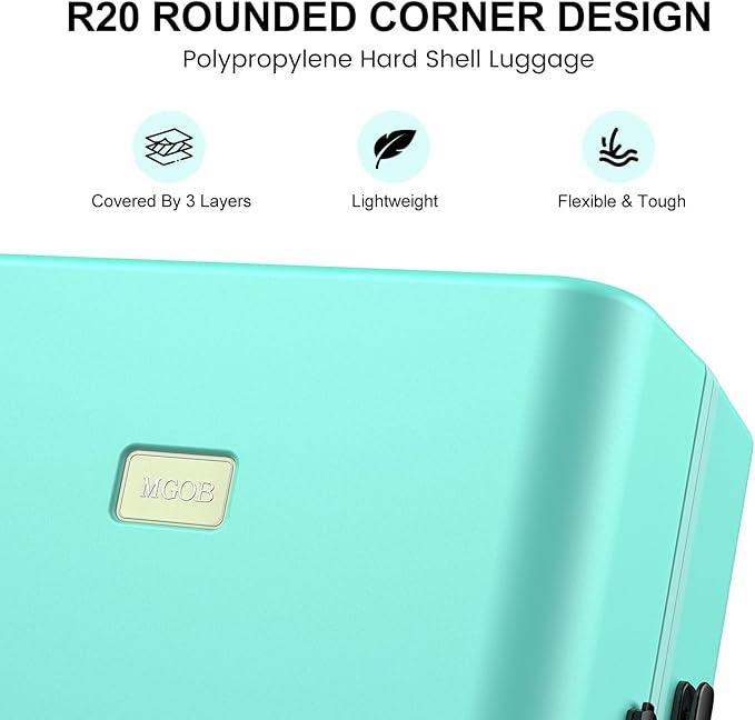 20 Inch Carry-on Luggage Zipperless for Women, Hardside Rolling Suitcase with Spinner Wheels & TSA Lock,PC Lightweight Carry on Luggage Airline Approved 22x14x9 Hard Shell