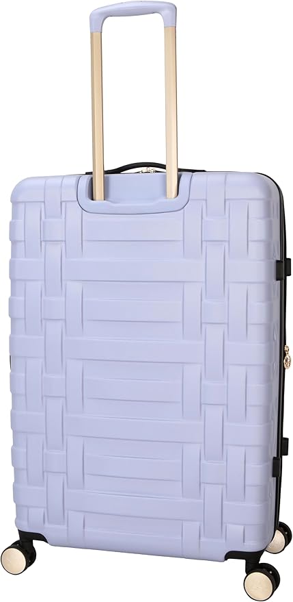 Jessica Simpson Taffeta 28"Expandable 8-Wheel Spinner Large Checked Luggage Suitcase, Cosmic Sky