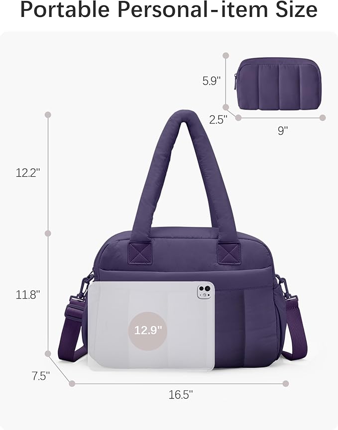 oscaurt Gym Bag for Women Lightweight Duffle Bag for Travel with Toiletry Pouch Water Resistant Carry On Weekender Overnight Duffel