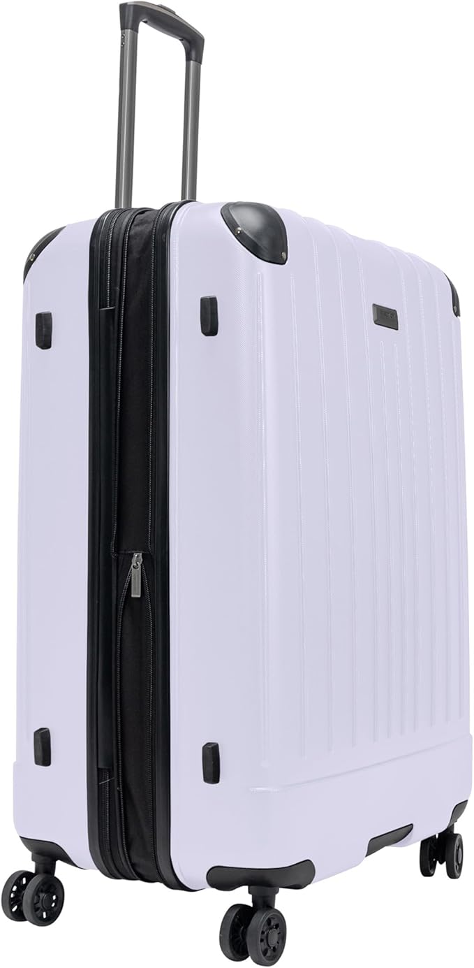 Flying Axis Collection Lightweight Hardside Expandable 8-Wheel Spinner Luggage, Lavender, 28-Inch Checked