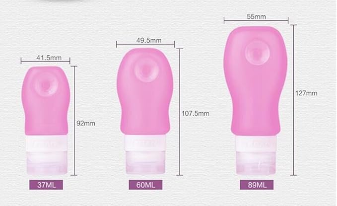 4 Pack Sucker type Portable Food Grade Squeeze Silicone Liquid Travel Bottles TSA Approved For Shampoo, Conditioner, Lotion, Toiletries, Food condiment(1OZ,White+Blue+Green+Pink)