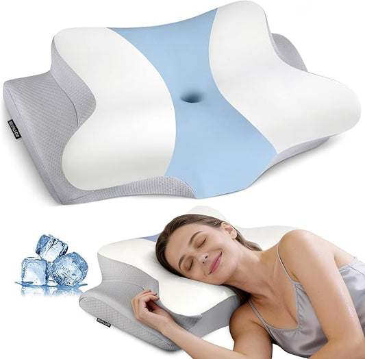 Cervical Neck Pillow for Pain Relief - Ergonomic Pillow Side Sleeper Pillow for Sleeping, Orthopedic Memory Foam Pillow for Neck Support, Contour Cervical Pillow Bed Pillow for Back Stomach Sleepers