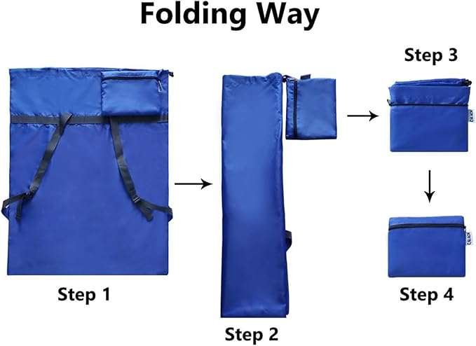 2 Pack Laundry Bag Backpack, 27” x 34”Sturdy Laundry Bag with Shoulder Straps Drawstring Closure Heavy Duty Foldable Laundry Backpack for College, Travel, Laundromat, Apartment (Blue)