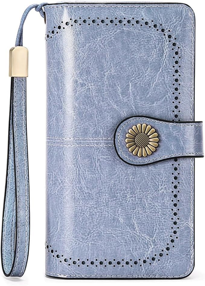 SENDEFN Wallets for Women Leather Credit Card Holder with RFID Blocking Large Capacity Wristlet | with RFID Blocking, Large Capacity, Wristlet, with RFID Blocking, Large Capacity, Wristlet