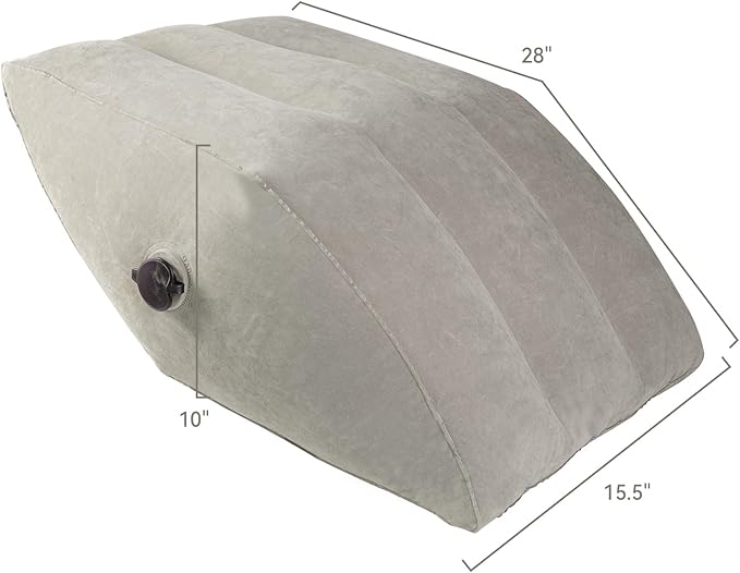 lefeke Inflatable Wedge Pillow for Sleeping,Inflatable Leg Elevation Pillow for Swelling, Circulation, Leg & Back Pain Relief, Portable Leg Pillow with Storage Bag,Breathable Suede Material