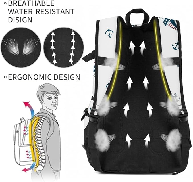 rickyh style School Backpack Travel Bag for Men & Women Lightweight College Back Pack with Laptop Compartmen