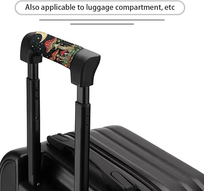 BIGCARJOB Mushroom Luggage Handle Cover Set Moon Star Mushroom Suitcase Handle Cover Trolley Case Grip Personalized Luggage Tags Replacement