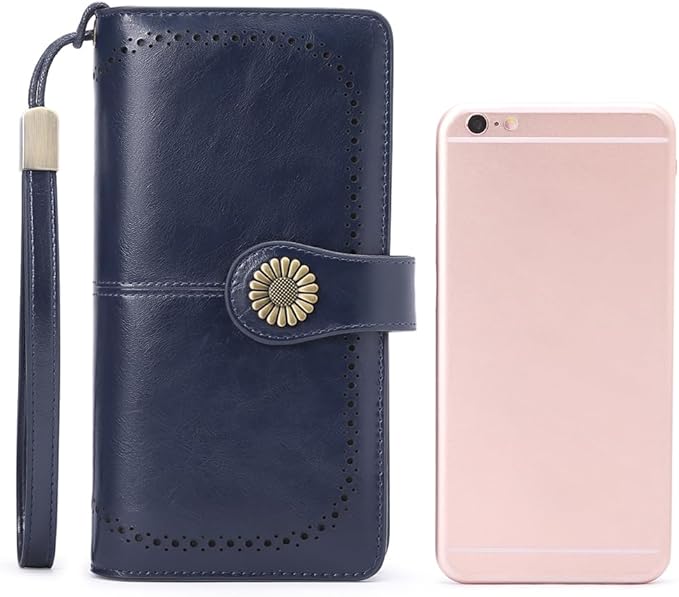 SENDEFN Wallets for Women Leather Credit Card Holder with RFID Blocking Large Capacity Wristlet | with RFID Blocking, Large Capacity, Wristlet, with RFID Blocking, Large Capacity, Wristlet