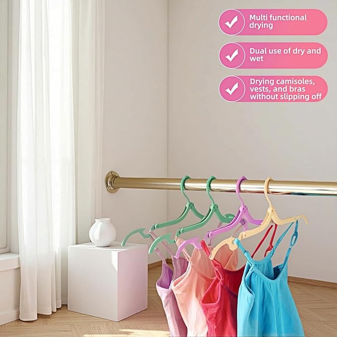 6 Pack Foldable Clothes Hangers for Travel - Portable, No Slip & Windproof Design, PP Plastic Collapsible Hangers with Anti-Slip Grooves, Space Saving for Shirts, Jeans, Socks (Multi-Color)