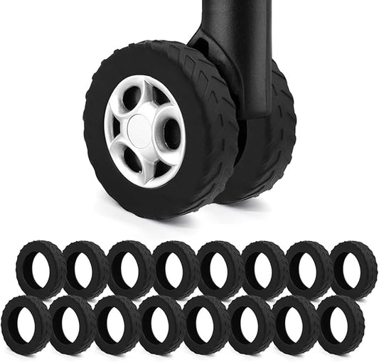 UMUST 16Pcs Luggage Wheel Covers,Silicone Suitcase Cover for 2-2.4'' Spinner Wheel, Carry On Luggage Wheels Protector,Upgrade Suitcase Wheels Protective,Essential Travel Accessories(Black)