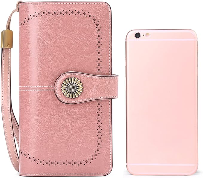 SENDEFN Wallets for Women Leather Credit Card Holder with RFID Blocking Large Capacity Wristlet | with RFID Blocking, Large Capacity, Wristlet, with RFID Blocking, Large Capacity, Wristlet