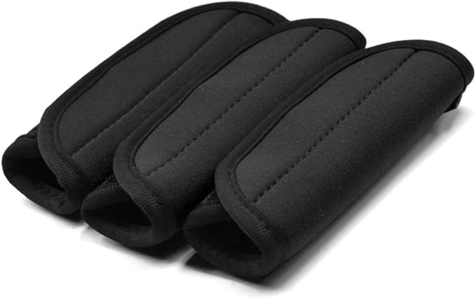 Cosmos Pack of 3 Neoprene Luggage Handle Wrap Handle Grip Luggage Identifier for Travel Bag Luggage Suitcase (Black Color)