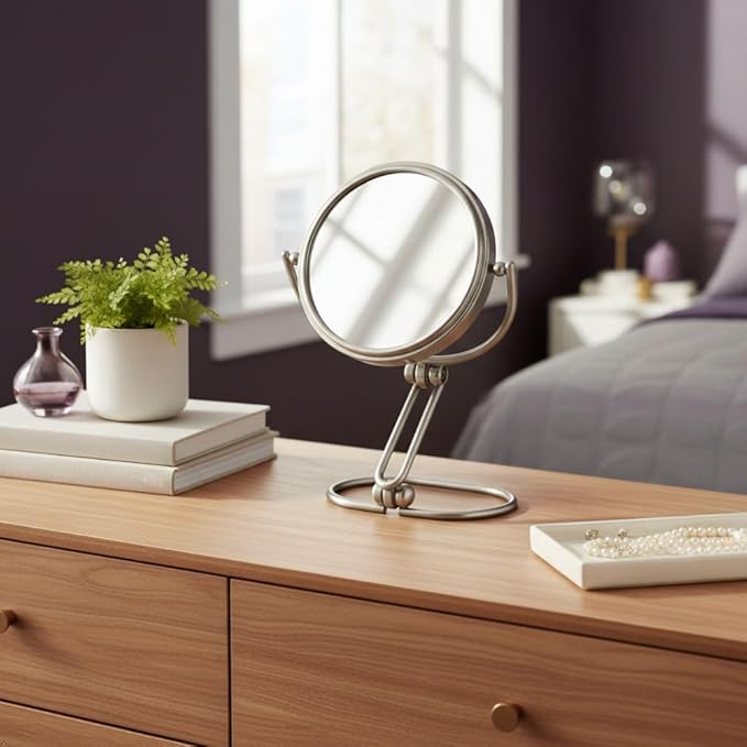 JERDON Compact Magnifying Mirror - Folding 3" Travel Mirror with 15X & 1X Magnification - Model MC315N
