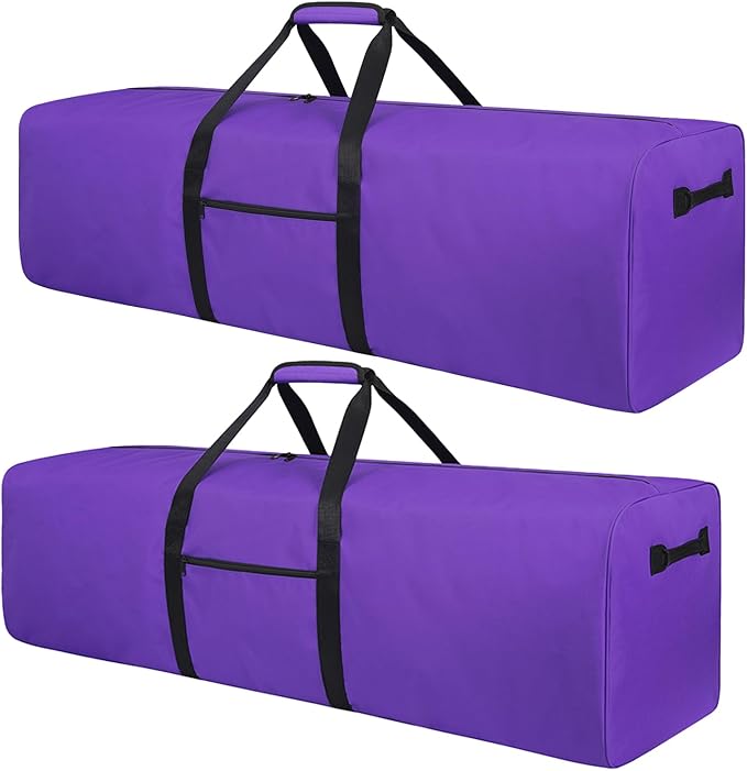 Urbanstand 48 Inch Travel Duffle Bag Extra Large Sport Equipment Duffel Bags with 2-way Lockable Zippers (Purple 2Pack)