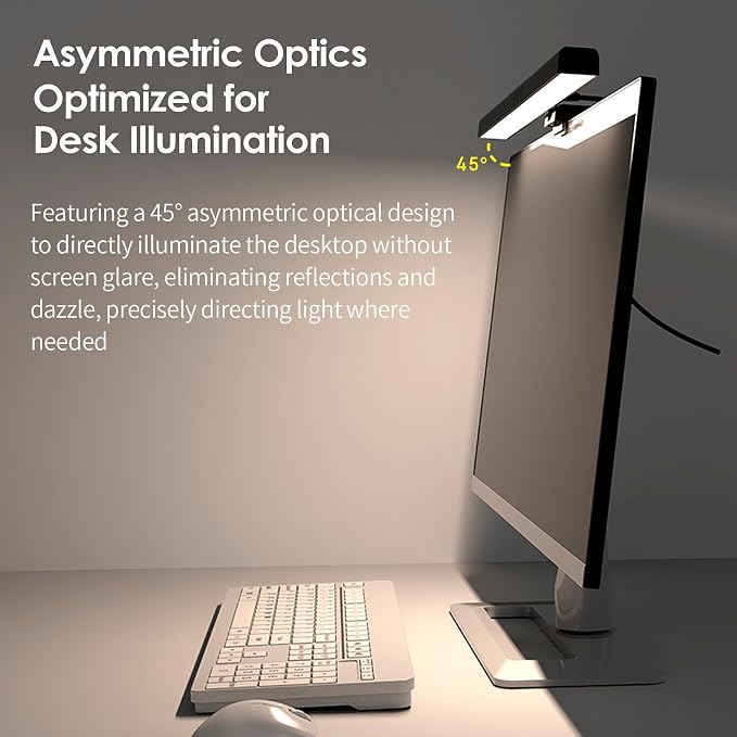 PC Screen Lamp with Remote Control, Adjustable Screen Light Automatic Dimming, LED USB Computer Lamp 17 in Monitor Light Bar Lighting for Office Gaming