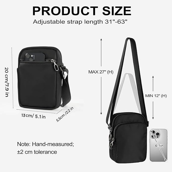 BROADREAM Small Sling Bag for Men, Anti-Theft Crossbody Sling Backpacks for Women - Mini Shoulder Chest Bag for Travel