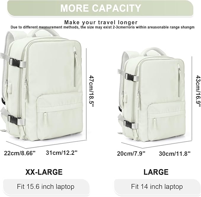 WONHOX Large Travel Backpack Carry on Flight Approved Laptop Work Business Backpack for Women Men Mochila de Viaje