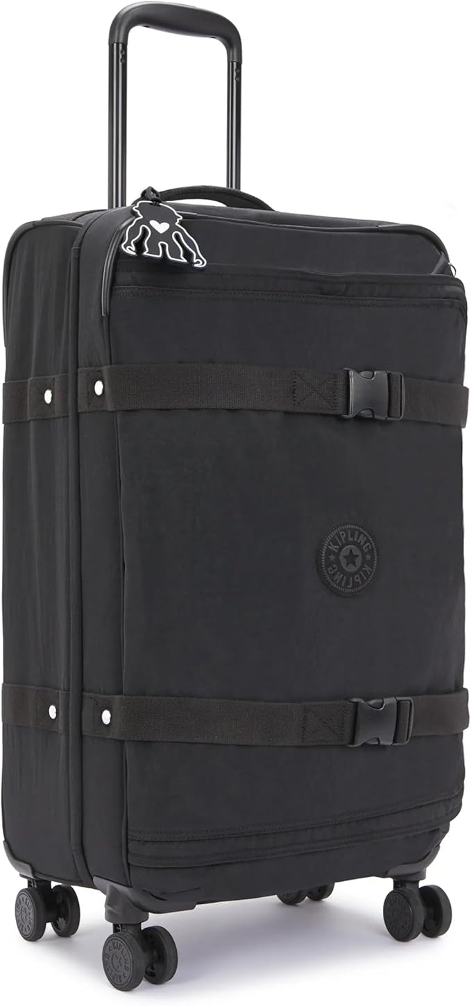 Kipling Spontaneous Softside Spinner Wheel Luggage, Integrated TSA Accepted Lock, Black Noir, Checked-Medium 26,KI6918