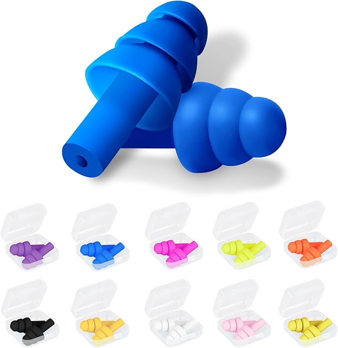 Ear Plugs for Sleeping Noise Cancelling, Reusable Silicone Sound Blocking Earplugs, Waterproof Noise Reduction Ear Plugs for Shooting, Swimming, Concerts, Snoring (50 Pair)