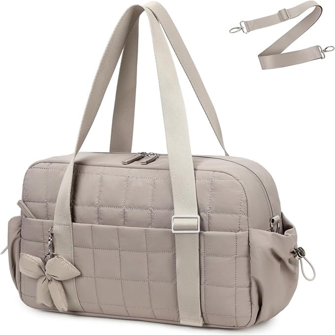 CAMTOP Gym Bag for Women, Lightweight Duffle Bag for Travel With Insulated Pocket and Wet Pocket, Small Carry On Bag for Dance Yoga Work (Camel, Medium-16")