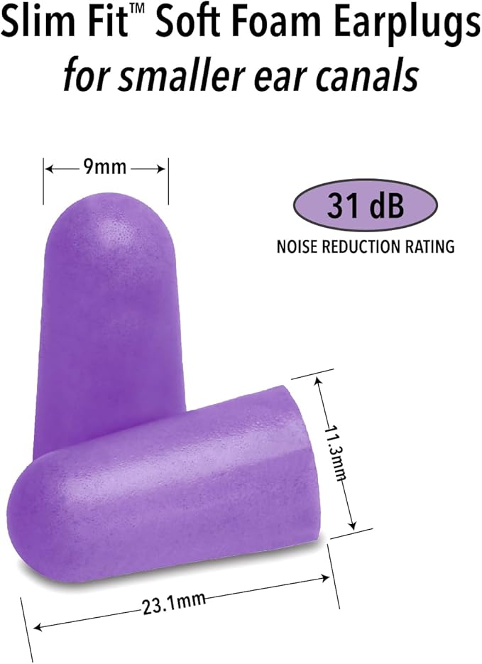 Mack's Slim Fit Soft Foam Earplugs, 5 Pair - Small Ear Plugs for Sleeping, Snoring, Traveling, Concerts, Shooting Sports & Power Tools | Made in USA