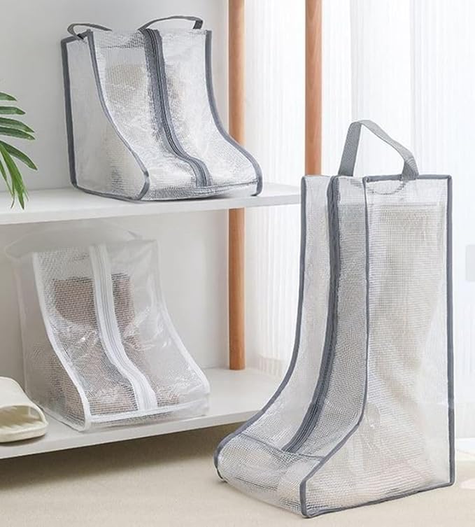 Portable 2 Pack Boots Storage, Tall Boots Storage/Protector Bag,Grey Portable waterproof storage bags are used for travel storage, under the bed, wardrobe, shoe cabinet and other home storage