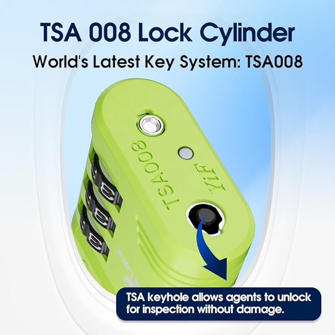 SURE LOCK TSA Approved Luggage Lock – 3-Digit Resettable Combination Padlock with Open Alert Red Dot, Large Easy-Read Dials for Suitcases, Backpacks, Gym & School Lockers