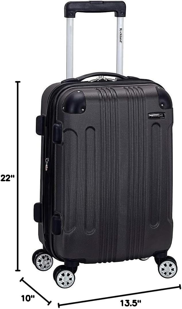 Rockland London Hardside Spinner Wheel Luggage, Grey, Carry-On 20-Inch