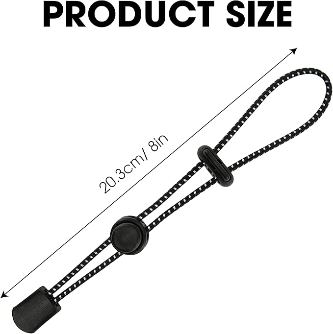 4pcs Climbing Stick Holder, Hiking Trekking Pole Backpack Bungee Straps, Adjustable Elastic Cord Ropes Lanyard Fixing Buckle for Ski Walking Outdoor Mountaineering Outdoors Carry Tie Accessory Black