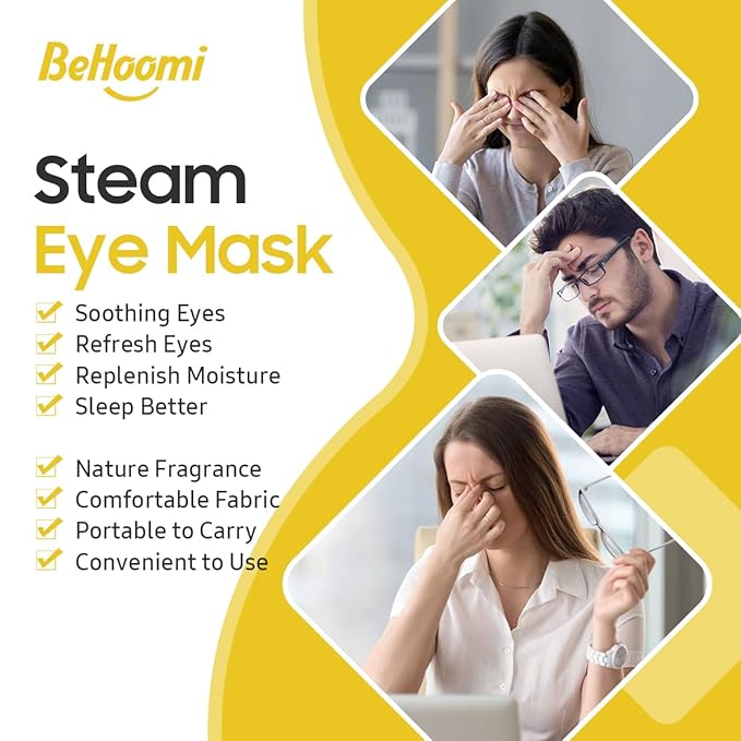 20Packs Steam Eye Mask, Heated Eye Mask Warm Compress for Eyes, Disposable Self Heating Steam Mask for Home, Sleep, Spa, Travel Essentials & Relaxation Gifts, Valentine's Day Gifts (Chamomile)