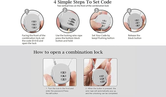6 Pack Combination Padlock 3 Digit Luggage Lock Suitcase Lock, Outdoor Combination Lock Waterproof Small Lock for School, Gym Locker, Travel Bag (Multicolor)