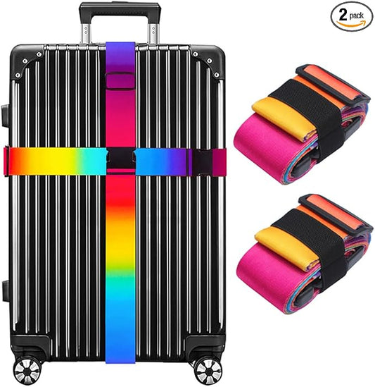 Luggage Straps for Suitcases TSA Approved Easy Pack Organized Suitcase Strap, Luggage Strap, Luggage Belt Strap, Bag Straps for Luggage. Buckle Straps Travel Accessories (Colorful)