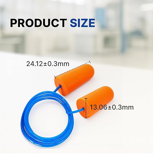 NORTHSKY Foam Ear Plugs, 200 Pairs Foam Earplugs for Sleeping, Effective Noise Reduction NRR of 32 dB, Bulk Ear Plugs with Cord, Bullet Shape, Slow Rebound