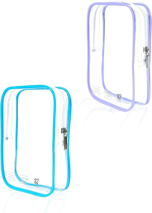 2 Packing Cubes 1 Quart Size Travel Bag TSA Approved Toiletry Bag Clear Small Purse Pouch International Long Flight Must Haves for Toiletries Makeup Liquids Airplane Europe Vacation Essentials