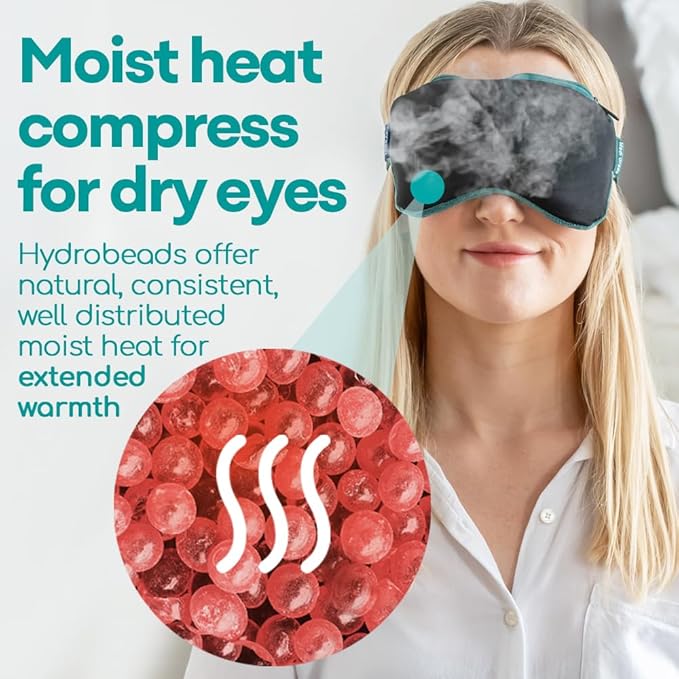Medi Grade 2-in-1 Heat and Cooling Eye Mask - Microwave Activated Heated Eye Mask for Dry Eyes, Styes and Blepharitis and Integrated Cooling for Puffy Eyes, Dark Circles or Migraines