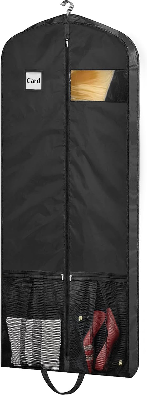 STEPONE Dress Bags for Gowns Long, 65" Dress Garment Bags for Hanging Clothes, Dress Bags for Closet Storage and Traveling, Foldable Dress Cover