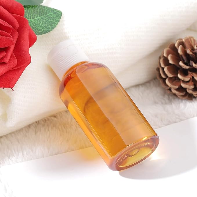 25 Pack 1.7oz/50ml Plastic Empty Bottles Clear Travel Containers Travel Size Bottles with Flip Cap Squeezable Refillable Toiletry (clear)