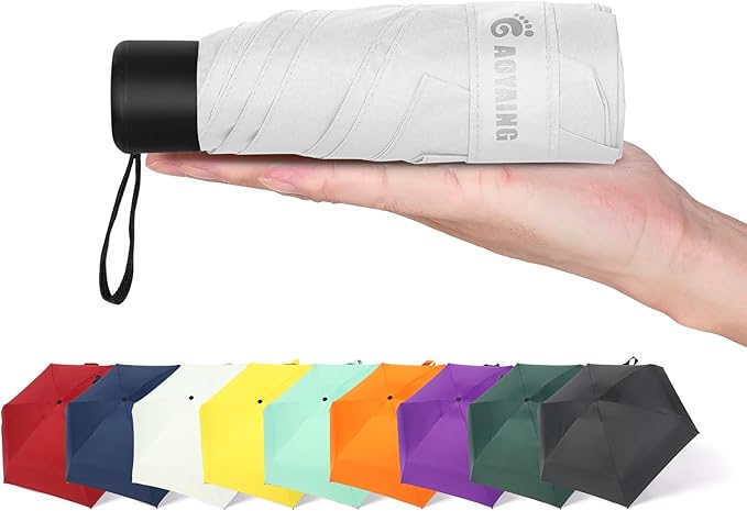 GAOYAING Compact Travel Umbrella with Case Sun&Rain Lightweight Small and Compact Suit for Pocket