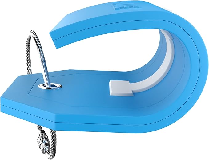 Shacke Initial Luggage Tag with Full Privacy Cover and Stainless Steel Loop - Aqua Teal (Letter I)