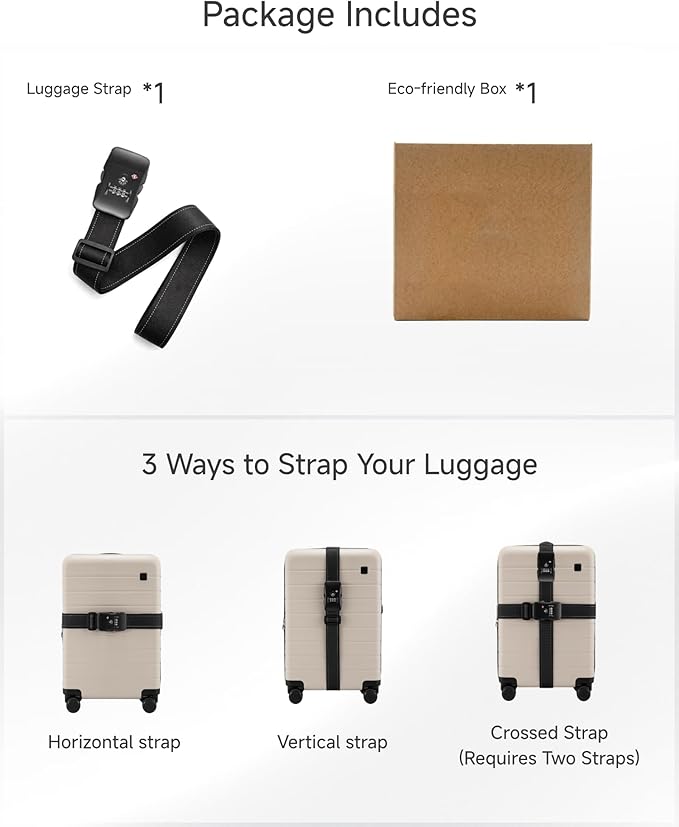 LUGGEX Luggage Straps TSA Approved, Luggage Straps for Suitcases, Easy Adjustable & Reinforced Buckle (Camo 20-32inch, 1 Pack)