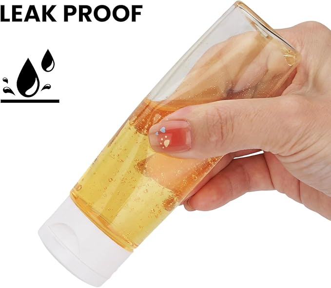 Travel Bottles for Toiletries 9 PCS 3.4oz TSA Approved Travel Size Containers Leak Proof Plastic Squeeze Bottle Small Cream Jars & Refillable Spray Bottle for Shampoo Conditioner Toner(Clear)