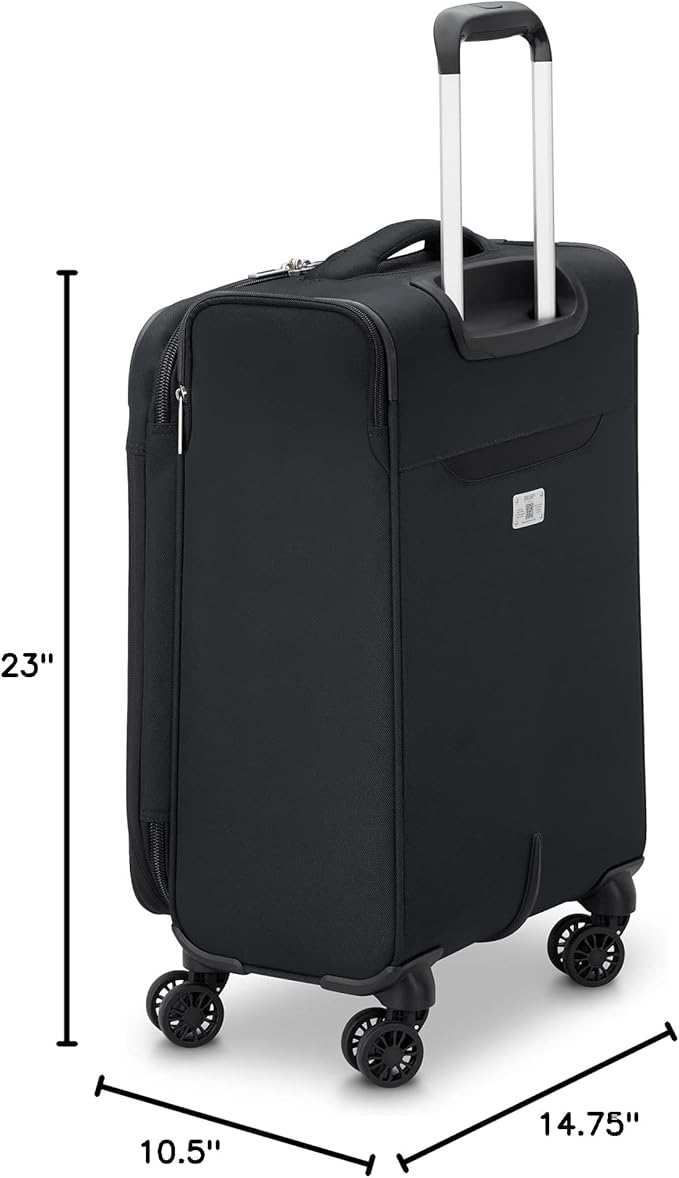 DELSEY PARIS Sky Max 2.0 Softside Expandable Luggage with Spinner Wheels, Black, 2-Piece Set (21/Duffle)