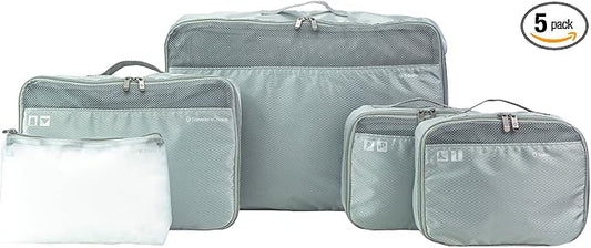 Traveler's Choice Cloverland Packing Cubes 5 Piece Set, Grey
