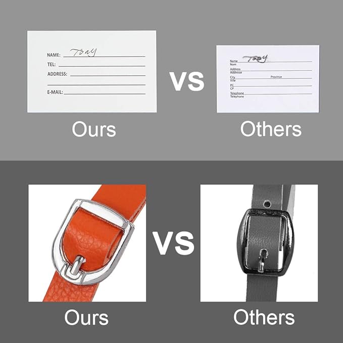 Vigorport Leather Personalized Suitcase Tag Set Luggage Id Tags Labels Travel Accessories - Set of 4