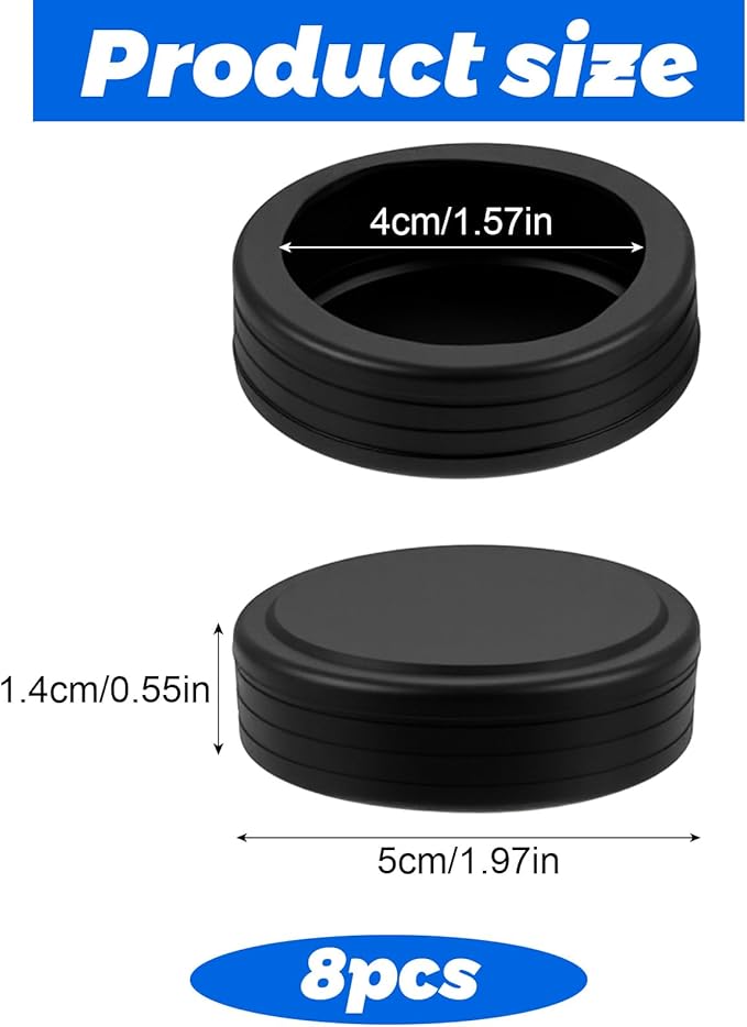 8pcs Suitcase Wheel Protectors, Luggage Wheel Protector Covers for 2-2.3 inchs, Soft Silicone Luggage Wheels Cover for Suitcase/Baggage/Trolley Case/Handbag, Black