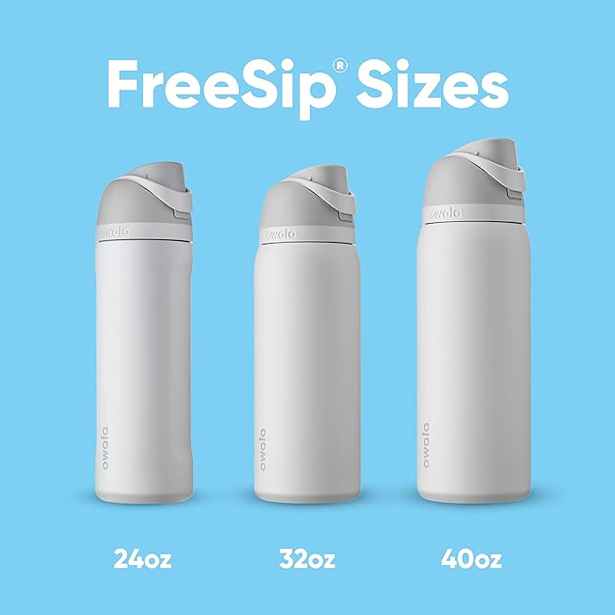 Owala FreeSip Insulated Stainless Steel Water Bottle with Straw, BPA-Free Sports Water Bottle, Great for Travel, 24 Oz, Boneyard (Pack of 6)