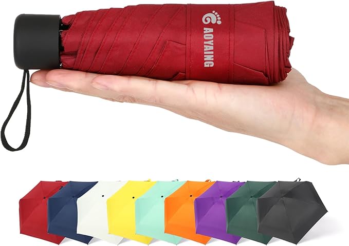 GAOYAING Compact Travel Umbrella with Case Sun&Rain Lightweight Small and Compact Suit for Pocket