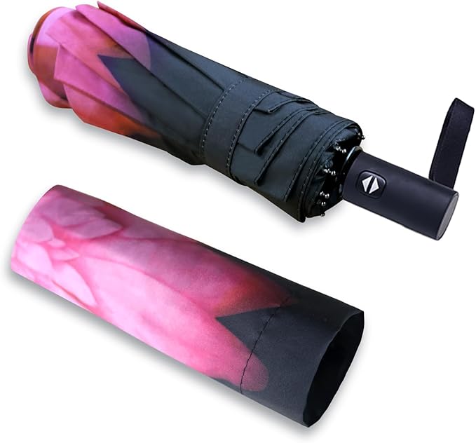 NPCQUN Travel Essentials Umbrella Windproof Compact Collapsible Light, Automatic, Strong and Portable, Wind Resistant Folding Small Umbrella for Rain